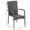 NicBex Outdoor Dining Chairs Set of 4 Patio Wicker Chairs with Backrest and Removable Cushions for Patio,Black - 3 of 4