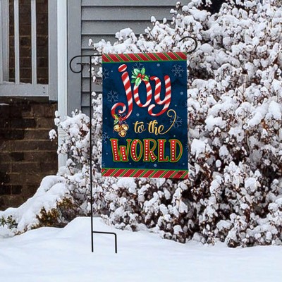 Joyous World Double-Sided Christmas Garden Flag 18x12.5