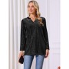 INSPIRE CHIC Women's Glitter Velvet V Neck Long Sleeves Sparkle Tunic Loose Party Blouse - 4 of 4