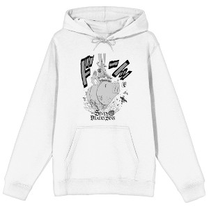 Seven Deadly Sins Manga Hawk Long Sleeve White Adult Hooded Sweatshirt - 1 of 3