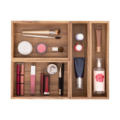 Seville Classics 10-Piece Acacia Wood Pantry Kitchen Drawer Storage Organizer Box Set — фото 8
