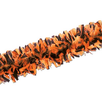 Beistle 25' Tissue Festooning Garland Orange/Black 4/Pack 55599-OB