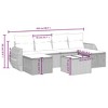 vidaXL Patio Sofa Set with Cushions Outdoor Furniture 6 Piece Poly Rattan - Brown and Cream without storage - 4 of 4