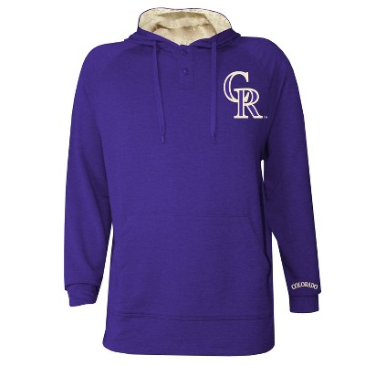 MLB Colorado Rockies Men's Hooded Raglan Henley Jersey