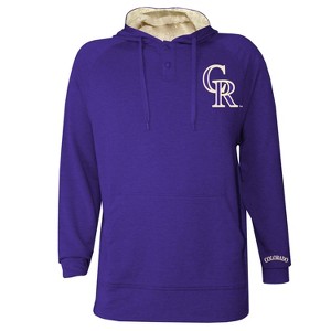 MLB Colorado Rockies Men's Hooded Raglan Henley Jersey - 1 of 1