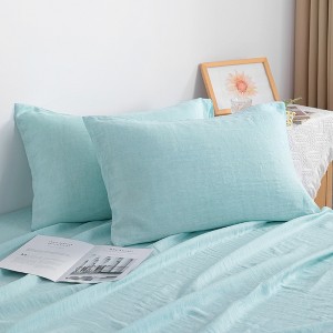 2 Pack French Linen Pillowcases, Breathable and Cooling Yarn Dyed Envelope Pillow Cases - NTBAY - 1 of 4