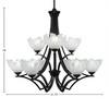 Toltec Lighting Zilo 9 - Light Chandelier in  Matte Black with 7" Gold Ice Shade - 2 of 2