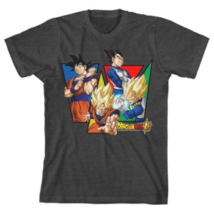 Dragon Ball Super Saiyan Goku And Vegeta Youth Charcoal Heather T-shirt - 1 of 1