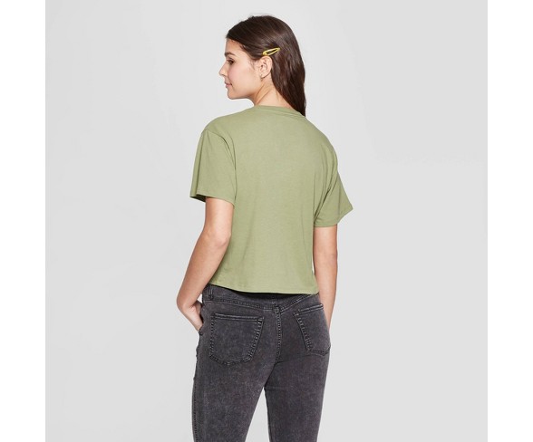 Women's Smokey Bear Short Sleeve Crewneck Babes in the Woods T-Shirt (Juniors') - Light Green XS