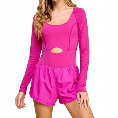 Women's Race You to It Long Sleeve Active Romper - TCEC