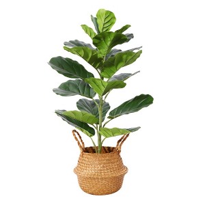 Artificial Fiddle Leaf Fig Plants 22''-39'' Fake Ficus Lyrata Plant , Perfect for Home Indoor Outdoor Office Modern Decor - 1 of 4