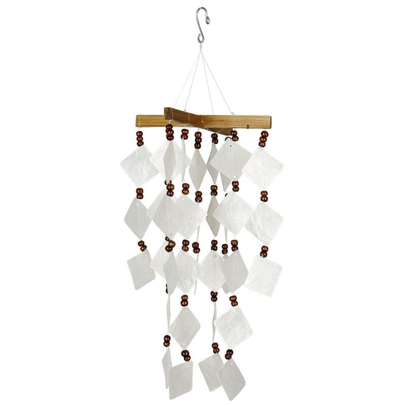 Woodstock Wind Chimes Asli Arts® Collection, Diamond Capiz Chime, 14" Red Wind Chime CDCR, 1 of 8
