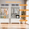60" Metal Armoire Wardrobe Closet with 1 Drawer, Freestanding Arched 2-Door Tall Clothing Storage with Adjustable Shelves - 4 of 4