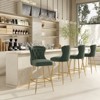 Grungis PU Leather Bar Stools with Metal Legs Set of 2,Counter Stools with Tufted Back and Nailheads Trim,Kitchen Chair for Kitchen Island - 2 of 4