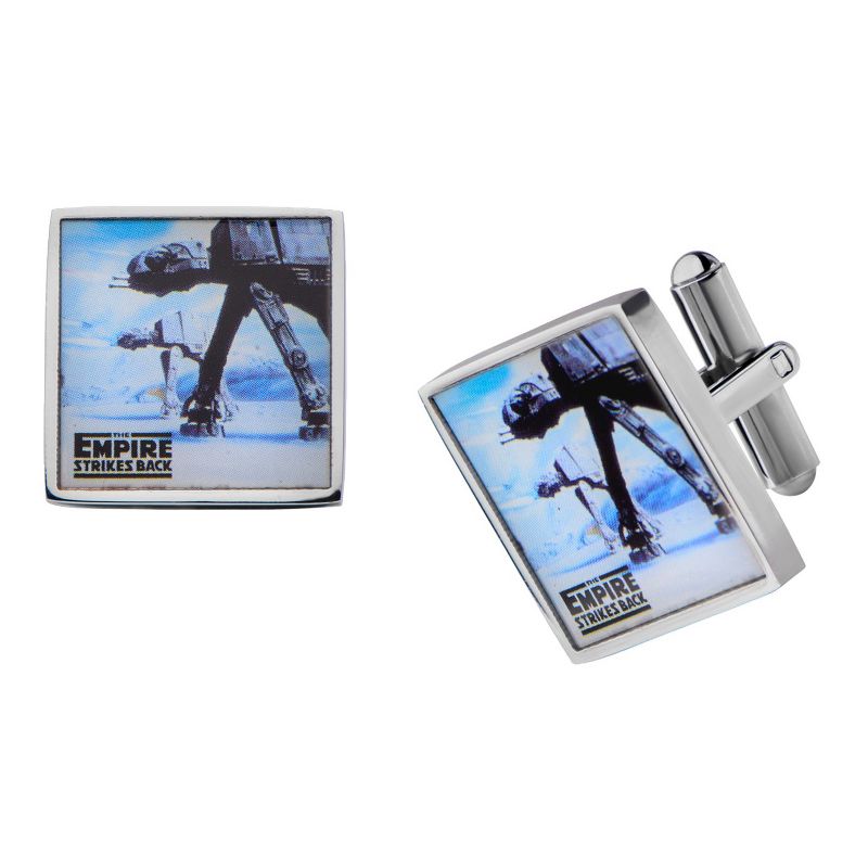 Men's Star Wars ATAT Graphic Stainless Steel Square Cufflinks, 1 of 3
