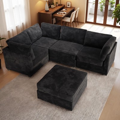 XIZZI Luxury Modular Sectional Sofa Couch, Oversized Cloud Couch for Living Room, Deep Seat Upholstered Convertible Sleeper Sofa