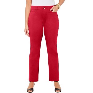 Catherines Women's Plus Size Petite Secret Slimmer Pant - 1 of 4