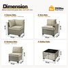 XIZZI All-Weather Rattan Furniture, Sectional Sets w/ Optional Solar Light-Up Coffee Table & Ottoman, Choose 6-9pc Configs in 8 Fade Resistant Colors - 3 of 4