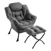 GustoWave Lazy Chair with Ottoman, Modern Lounge Accent Chairs with Footrest, Armrest, Side Pocket, Reading Cozy Lounge Sofa Chair for Living Room - 2 of 4