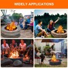 COZONY Outdoor Fire Pit Ring, Heavy Duty Wood Burning Firepit for Camping, Backyard & Bonfire, Round Metal Fire Pit with Tongs, Black - 4 of 4