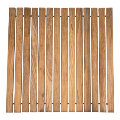 Nordic Oiled Teak Wood Roll-Up Shower Mat 19.6" Square