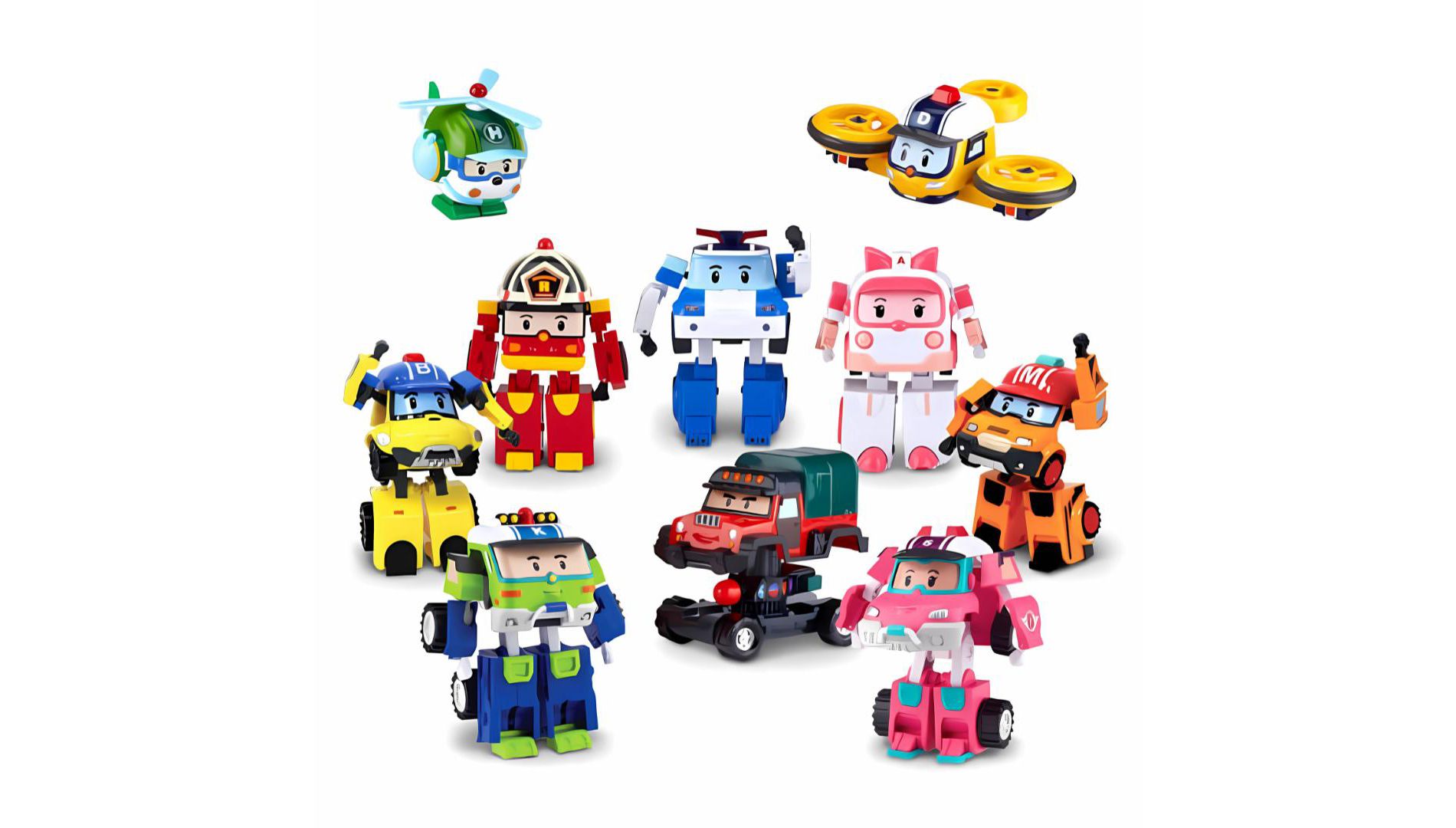 Robocar Poli 10 Pcs  Transforming Robots- Rescue Heroes Collection for Kids’ Role Play & Learning Fun
