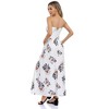 Women Strapless Floral Print Bohemian Boho Maxi Dress Casual Off Shoulder Beach Party Dress with Pockets - 3 of 4