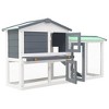 vidaXL Outdoor Large Rabbit Hutch Gray and White 57.1"x17.7"x33.1" Wood - 2 of 4