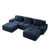 AENKYO 117-Inch Square Cloud Couch Modular Sectional Sofa with Two Ottomans, No Assembly Required - Ergonomic Floor Lounge for Living Room - Camel - 4 of 4