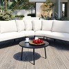 Outdoor L-Shaped Sectional Sofa, Patio Couch Set with Coffee Table, Sofa Set with Iron Frame and Sponge Cushions – Cuddlewood - 3 of 4