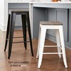 The Lakeside Collection Metal and Wood Counter Stool - Bar Stool White - 3 of 3