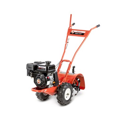 DR 11 Inch Rear Tine Walk Behind Rototiller Tiller with Power Driven Wheels, Drag Stake, Debris Shield, and Counter Rotating Tines, Orange