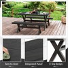 Modern Outdoor Dining Table for 6, Patio Table with Sturdy X-Legs, Durable HDPS & Aluminum, Weather Resistant, 3-Year Warranty, Dark Gray - 3 of 4
