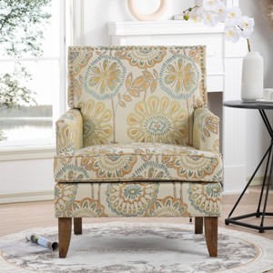 Upholstered Accent Chair with Pocket Spring Seat and Nailhead Trim for Living Room or Bedroom-The Pop Home - 1 of 4
