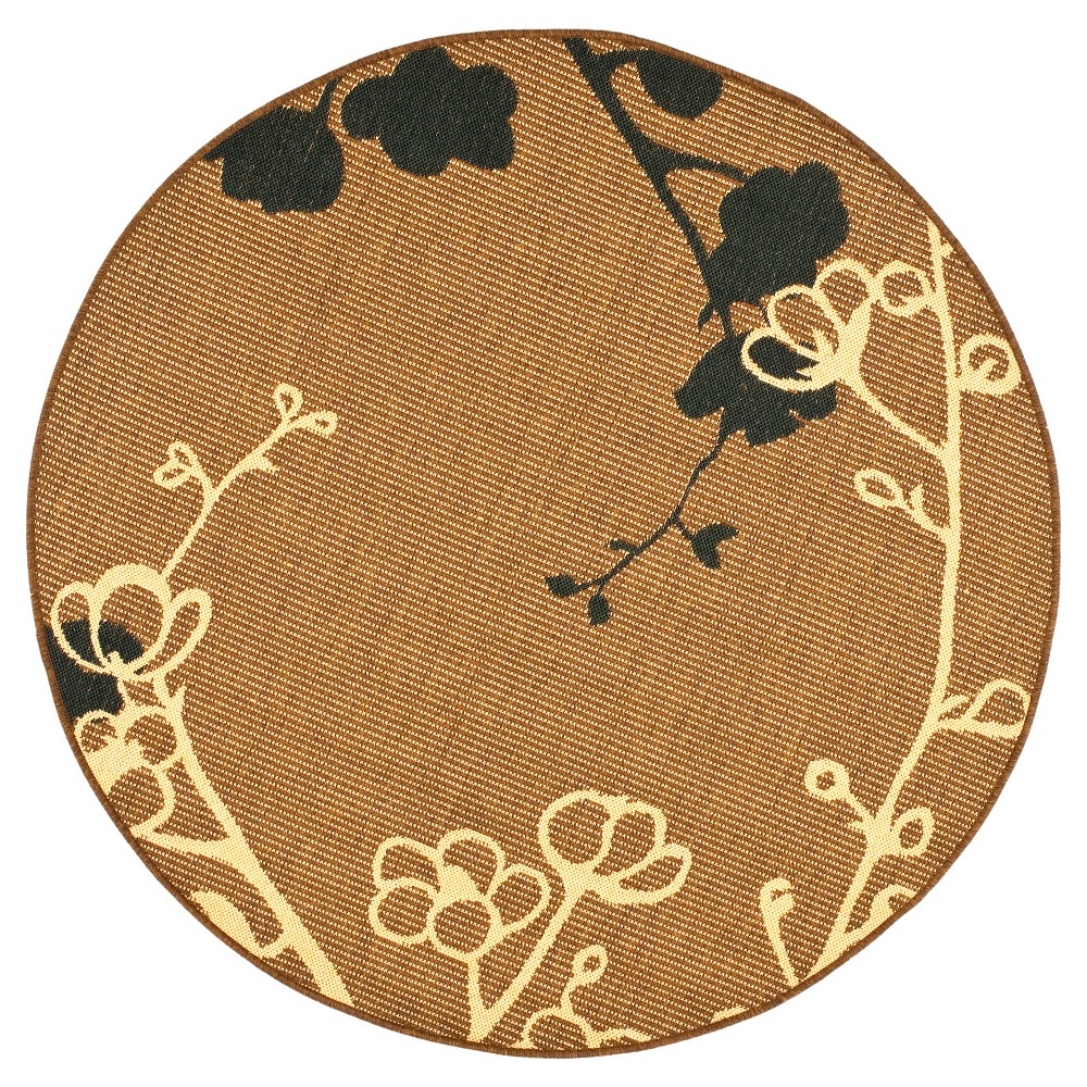 Maidstone Rug 5'3inX5'3in Round - Brown Natural/Black - Safavieh