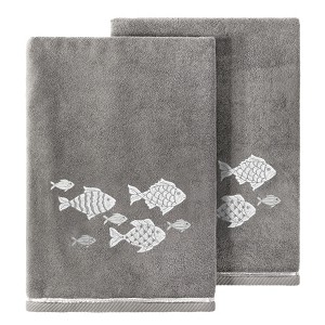 Linum Home Textiles 100% Turkish Cotton FIGI Embellished Towel Set - 1 of 4