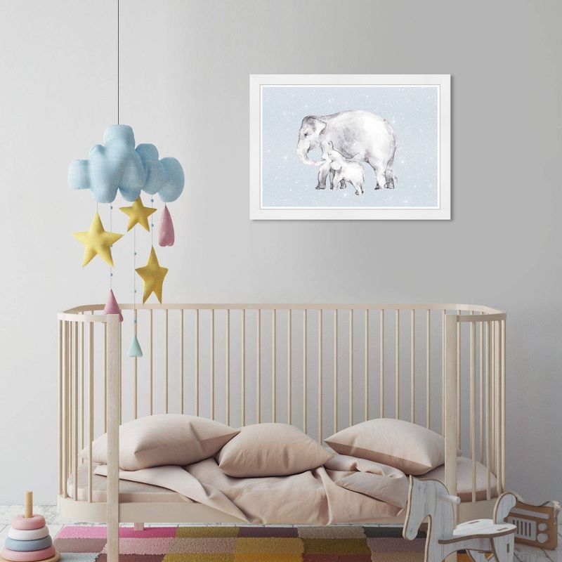 21&#34; x 15&#34; Mama and Baby Elephant Diamonds Animals Framed Art Print - Wynwood Studio, 4 of 7