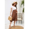 Clearlove Maternity Printed Ruffle High-Waist Cable Knit Layered Skirt Comfortable and Stylish Pregnancy Wear - 3 of 4