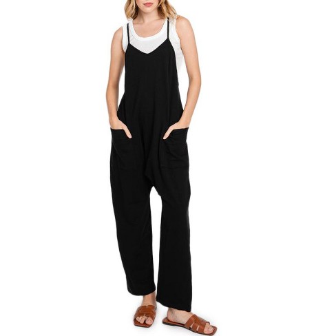 August Sky Women's Pre-washed Cotton Terry Jumpsuit : Target