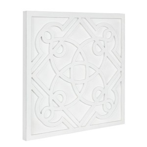 Kate & Laurel All Things Decor 24"x24" Mercader Wall Art Plaque White - 1 of 4