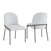 Set of 2 Dining Chairs Upholstered Dinner Chairs Armless Chairs Modern Accent Chairs with Padded Seat & Curved Back - Modernluxe - 2 of 4
