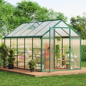homfan Greenhouse for Outdoors,Polycarbonate Greenhouse with Roof Vent, Aluminum Walk-in Greenhouse for Outside Garden Backyard, Patio, Lawn - 1 of 4