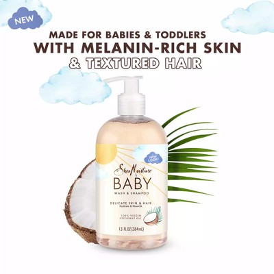  Shea Moisture Baby Essentials, jabón corporal y champú 100%  aceite de coco virgen, cuidado de la piel para bebés recién nacidos y  niños, paquete de 2 unidades de 13 onzas líquidas 