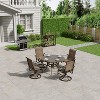 Mondawe 5 Pieces Outdoor Patio Dining Set with 48 in W Round Dining Table and 4 Swivel Rocking Chairs - 2 of 4