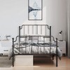 vidaXL Twin XL Metal Bed Frame with Headboard & Footboard, Sturdy Steel,  Black, No Mattress - 3 of 4