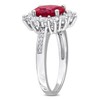 EVERLY JEWELRY | Sterling Silver 4 ct TGW Created Ruby Created White Sapphire and Diamond Accent Cocktail Ring - 2 of 4