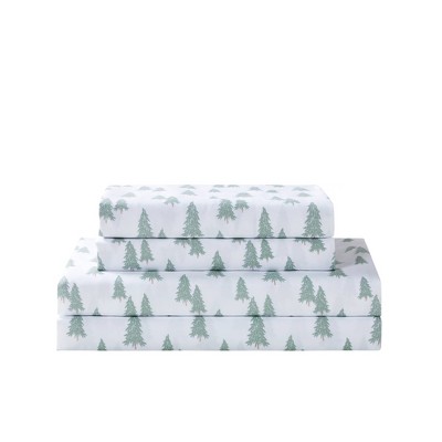 Holiday Forest King White Microfiber Sheet Set