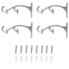 Lumi Home Furnishings 4pk 6.7" Steel Double Curtain Rod Bracket Brushed Nickel - 4 of 4