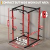 1100 lbs Multi-Functional Power Cage, Adjustable Safety Bars, Power Rack with Pull-Up Bar for Home Gym and Garage Gym - 4 of 4