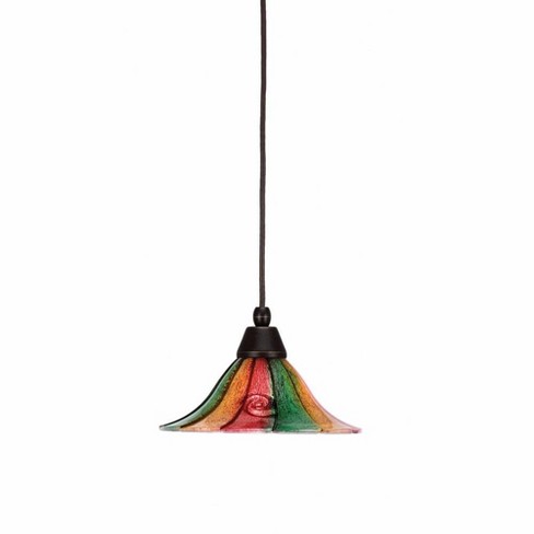 Toltec Lighting Any 1 - Light Pendant in  Dark Granite with 10" Mardi Gras Shade - image 1 of 1